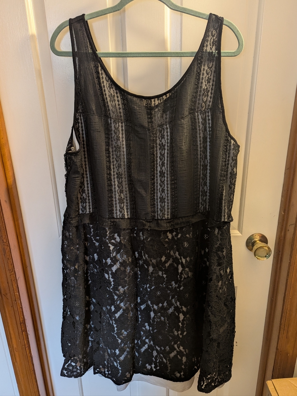 Lane Bryant Black Lace Overlay Mini Dress Size 26